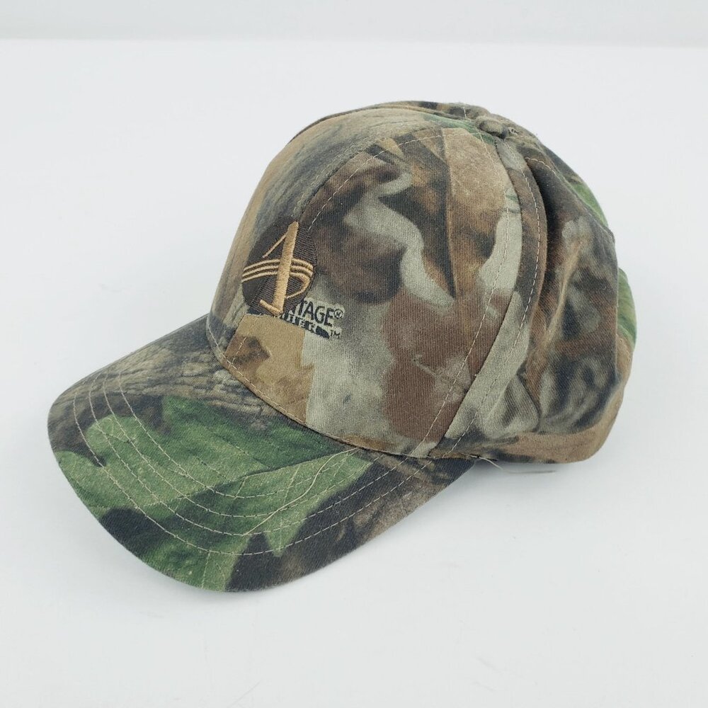 Vtg USA 90s Competition Advantage Camo Snapback Hat Baseball Cap Hunting EUC